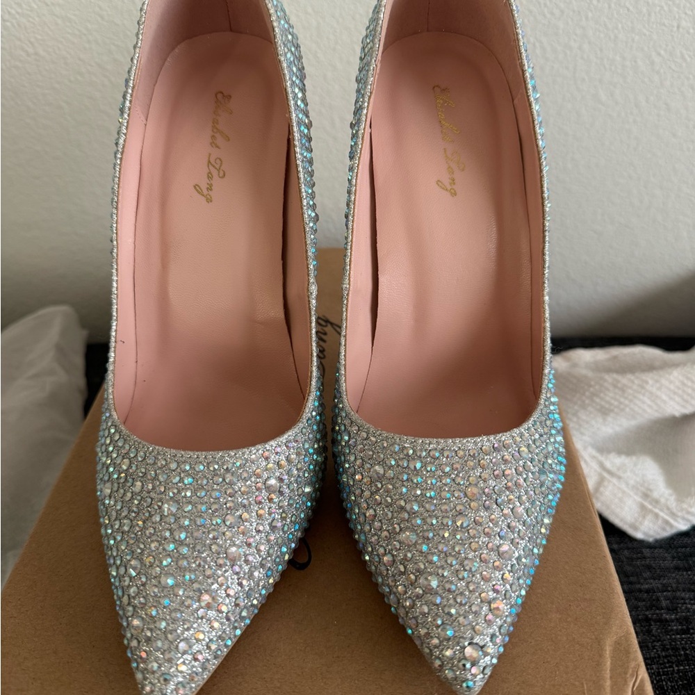 Sparkling Silver Rhinestone Heels - Picture 7 of 11
